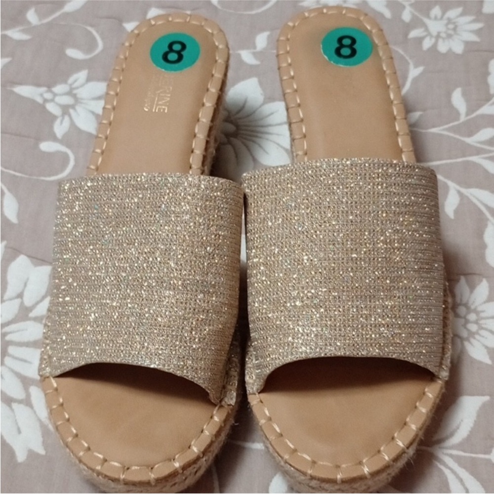 Catherine Malandrino Gold Wedges